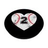 Baseball Heart Player #2 Baseball Mom Dad Varsity Team PopSockets Adhesive PopGrip