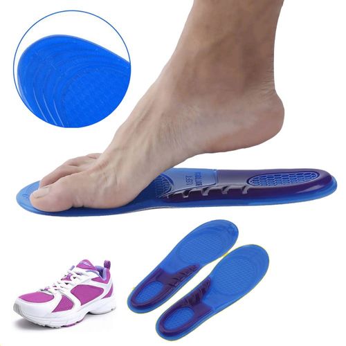 Pedimend Gel Insoles - 4 Pieces | Silicone Gel Orthotic Massage Cushions for Feet | Soft Non Slip Foot Shoe Pads | Prevent Heel Blisters | for Kitchen Working Hiking Football Trainers