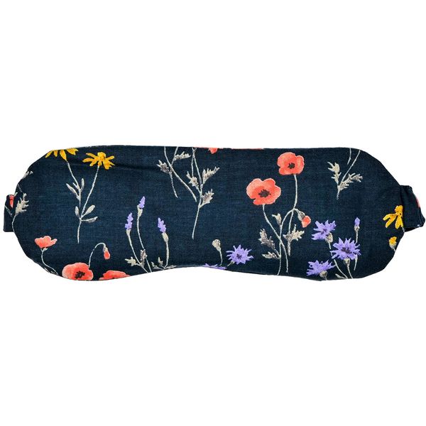 Koji Company 120302 Eye Mask, Charcoal, Eye Pillow, Made in Japan, Floral Pattern, Blue