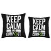 Expert Compost Worker Composter Composting Graphic Keep Calm Expert Composting Worm Lover Throw Pillow, 16x16, Multicolor
