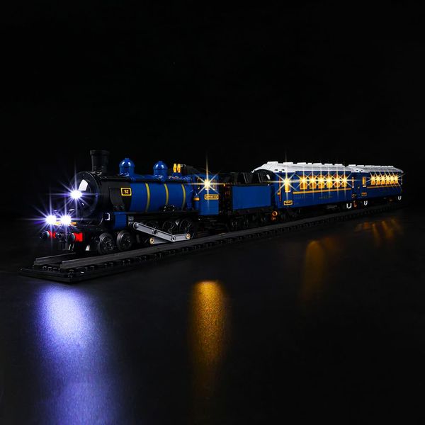 Kyglaring LED Light Kit for Train Sets Building Blocks，Orient Express Train Lighting Set Compatible with leg0 21344, Classic Version (No Model Train Buildings)