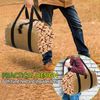 Durable Firewood Carrier Waxed Canvas Log Holders Security Strap for Camping