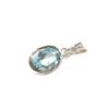 9ct White Gold Blue Topaz Oval Pendant without chain