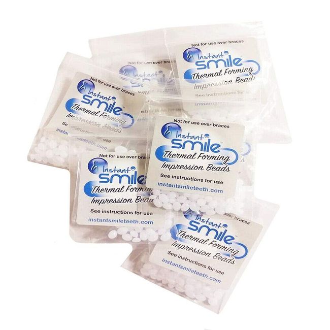 8 Packages of Instant Smile Billy Bob Replacement Thermal Adhesive Fitting Beads for Fake Teeth