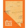 Nevada State Parks Map 11x14 Print (Cream & Orange)