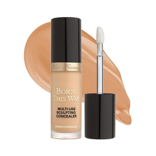 Too Faced Born This Way Super Coverage Multi-Use Concealer, Warm Beige, 0.46 Fl Oz