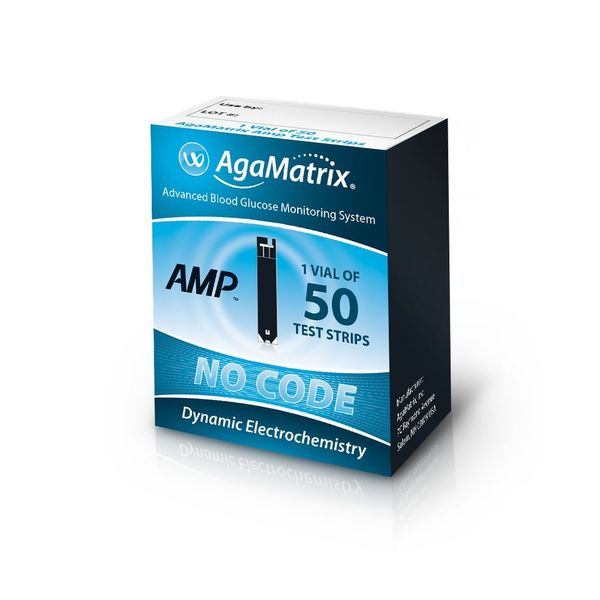 AgaMatrix Amp Blood Glucose Test Strips, 50 Count