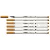 STABILO Set of 6 Felt Tip Pens Brush Tip 68 Brushes Dark Ochre