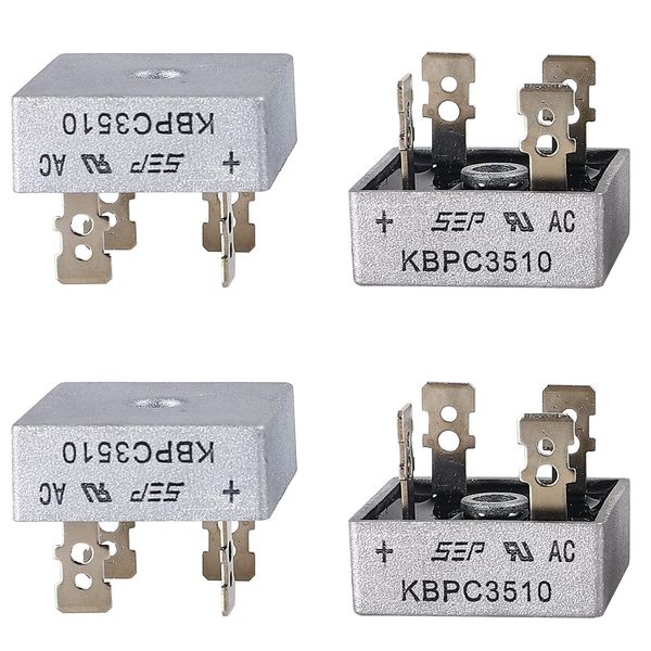 PENGLIN 4PCS KBPC3510 Bridge Rectifier Bridge Diode Single Phase 35A 1000V 4-Pin Rectifier Diode KBPC Series