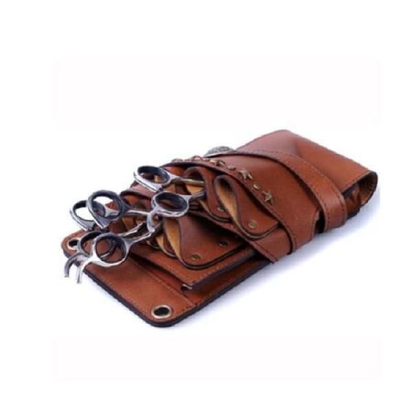 Full leather scissor case (for 7 pieces) scissor waist bag hair supplies beauty salon