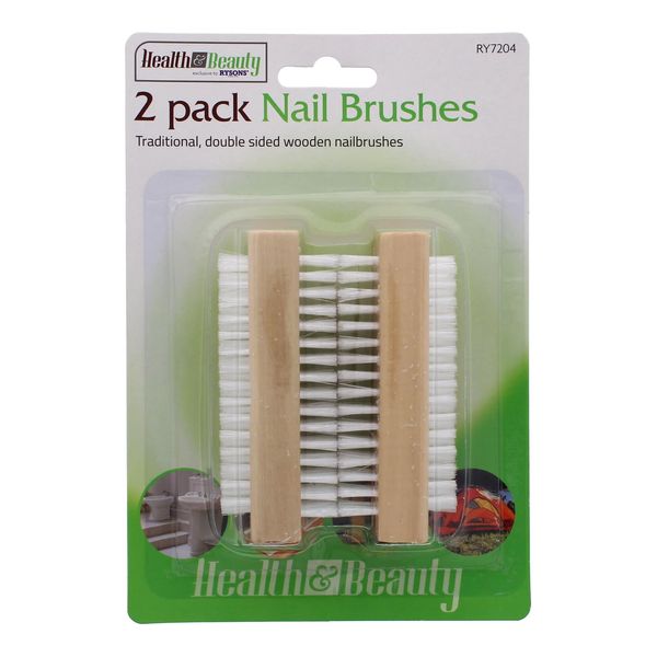 Health & Beauty Wooden Nail Brushes 2 Pack