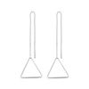 DTPSilver - 925 Sterling Silver Pull Through Triangle Earrings