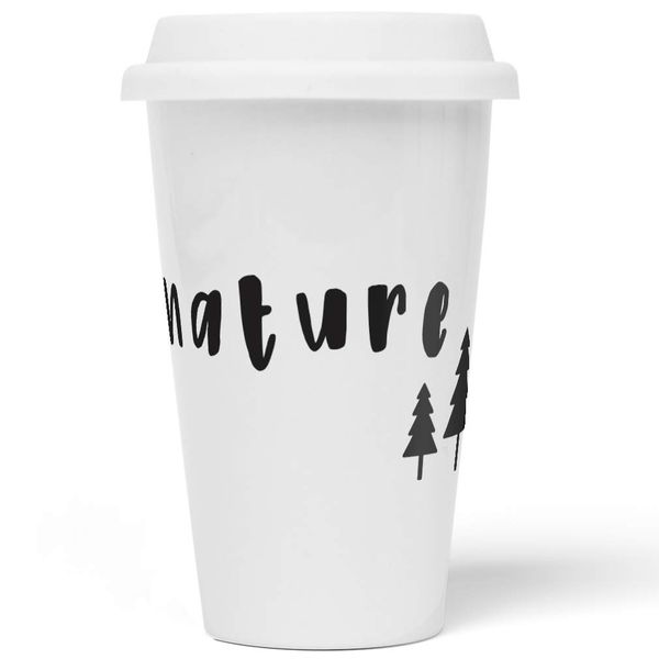 JUNIWORDS To-Go Becher mit Deckel, Nature