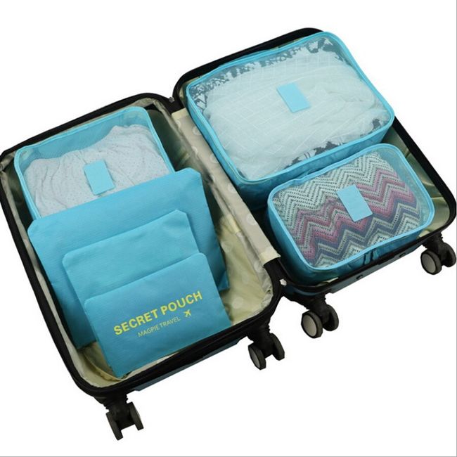 6Pcs/Set Travel Storage Bag Set For Clothes Tidy Organizer Wardrobe  Suitcase Pouch Travel Organizer Bag