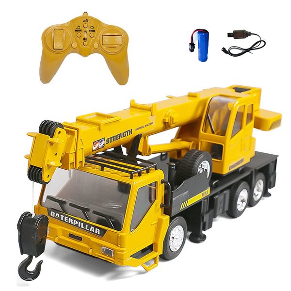 Multi-functional Crane, RC Controlled Car, Construction Vehicle, Engineering Vehicle, For Children, 2.4 GHz Radio, 1/18 RC Car, Popular, Boy's Toy, Birthday, Christmas, Gift (Yellow)