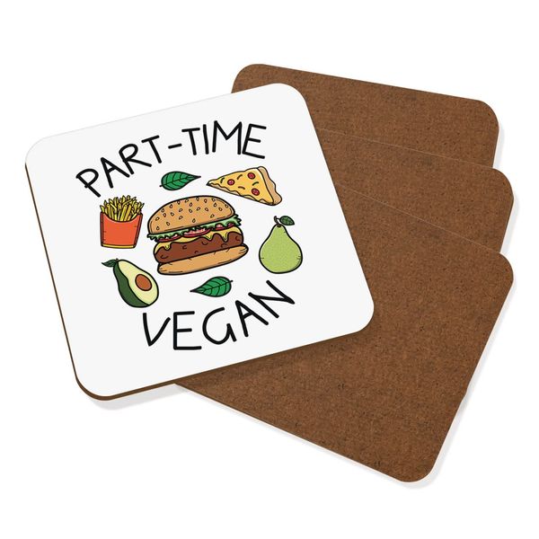Part-Time Vegan Coaster Drinks Mat Set Of 4