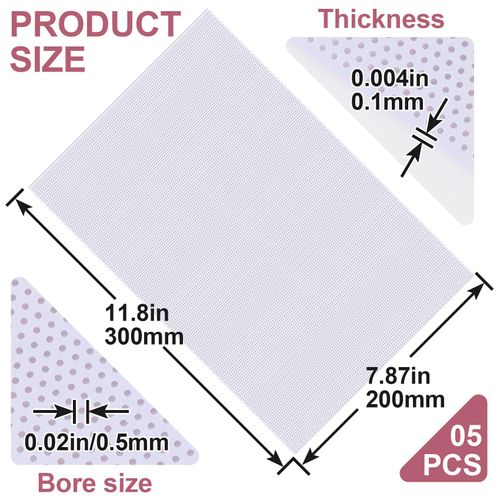 Alpinleux 5 Sheets Plastic Fursuit Eye Mesh, PVC White Net for Furry Cosplay, Waterproof Printable Eye Mesh for Props, Fursuits, Crafts (11.8"x7.87")