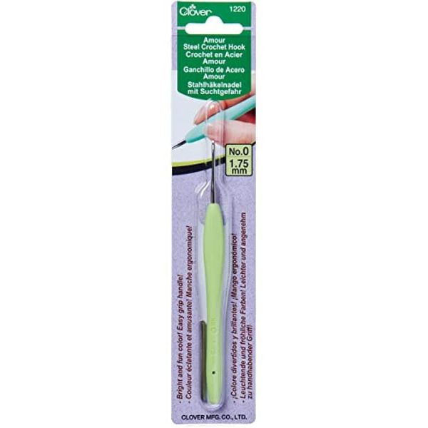 clover 1220 Amour Crochet Hook: 1.75mm, Metal, Green