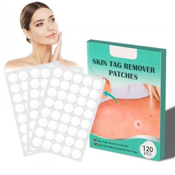 120 Pcs Skin Tag Removal Stickers Patches, Mole Remover Treatment Patches, Natural Skin Tag Patches, Effective to Remove Moles, Wart Removal Patches, Body Spot Removal Patches Stickers