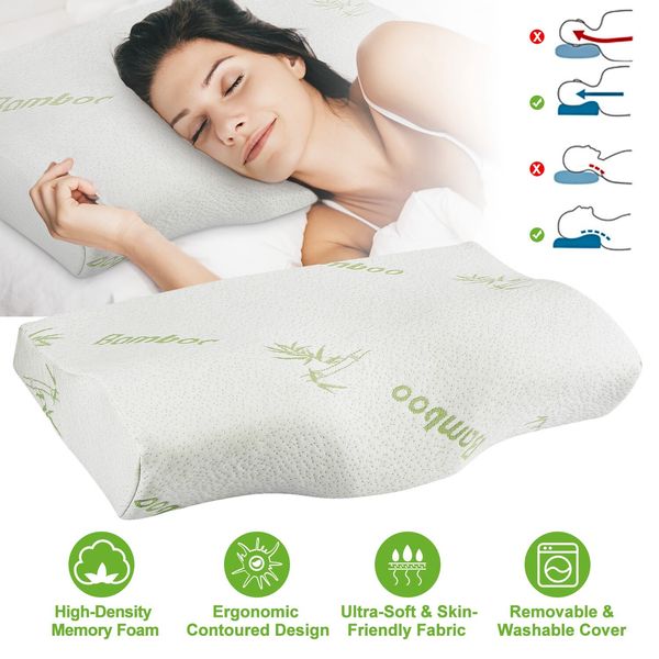 Memory Foam Pillow Neck Pillow Bamboo Side Sleeper Pillow for Neck & Shoulder