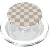Light Beige Checkerboard Vanilla Classic Checkered Pattern PopSockets MagSafe PopGrip for iPhone