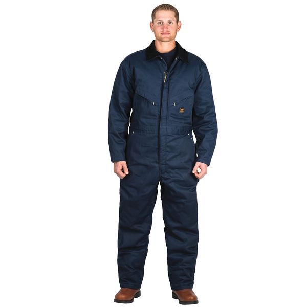 Walls Men's Twill Insulated Coverall, Navy, Large