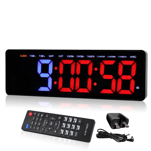 Gym Timer 15'.7' Large Wall Clocks for Home Gym, Interval Workout Countdown Clock Remote Control for Boxing Fitness Home Gym Sport Accessories