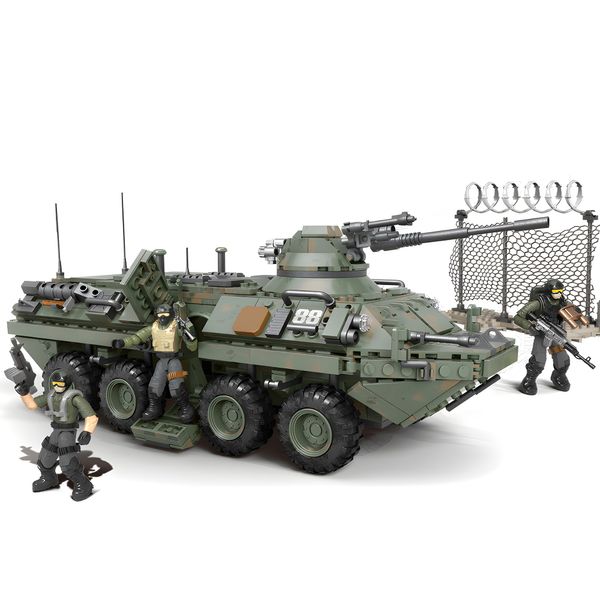 HI-REEKE Military Vehicle Armored Car Building Set, Game Army Battle Car Model Building Blocks Toy for Kid Adult- 1512PCS