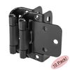 *10 Pack* Cosmas 18650-FB Flat Black Partial Wrap Hinge 1/2" Overlay (Pair)