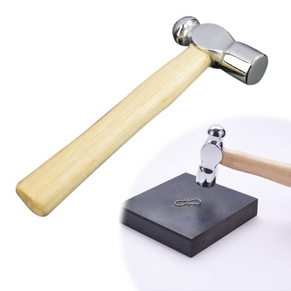 AAGWW Wooden Handle Chrome Plated Hammer Jewelry Hammer DIY Handmade Mini Hammer Gold and Silverwork Hammer Accessory Making Tool Watch Repair Tool Carving Hammer for Jewelers (Design: Chrome Hammer,