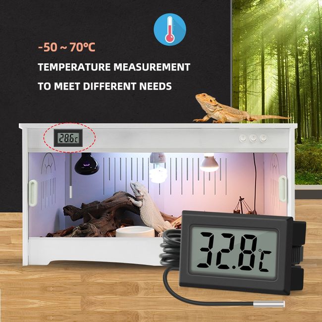 Digital Aquarium Thermometer Hygrometer Humidity Wired Weather