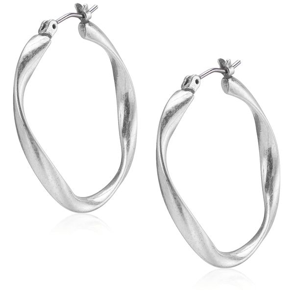 Lucky Brand Twist Hoop Earrings, Silver, One Size