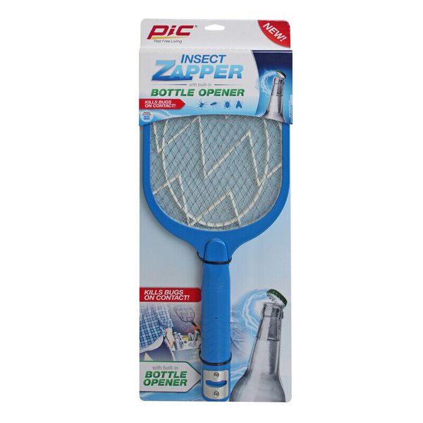 PIC BOT-RAK Electric Fly Swatter Insect Zapper with Bottle Opener Handle