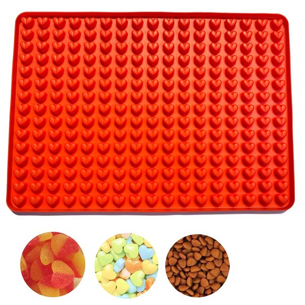 Newk 255 Cavity Pet Treats Mold, Mini Heart Shaped Gummy Mold for Chocolate Drops Mold, Dog Treats Pan , Candy Mold