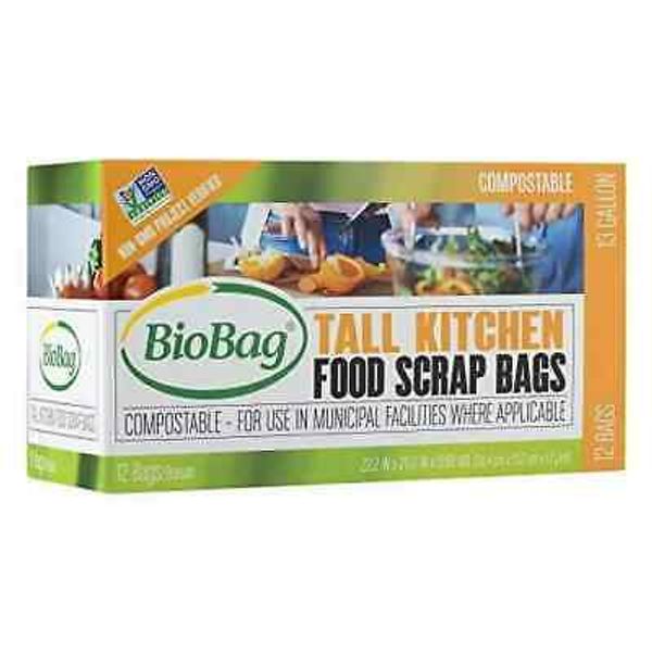 BioBag Tall Kitchen Compostable Bags (13 Gallon), 12 Count Boxes