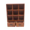 Book Display Shelf Organizer Display Rack 2 Drawers Wooden 9-Cube 