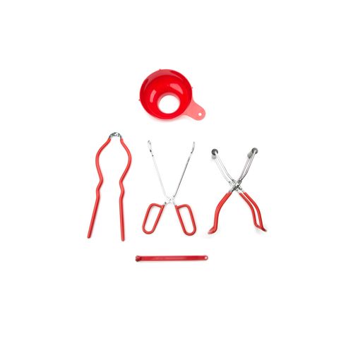 Fox Run Home Canning Tool Set, Red, 3.5 x 11 x 6 inches, 5-Piece