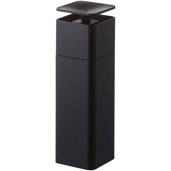 Yamazaki 5214 Dispenser, One-Handed, Black, Approx. W 2.2 x D 2.2 x H 7.3 inches (5.5 x 5.5 x 18.5 cm), Tower, Detergent, Lotion, Alcohol, Easy Care