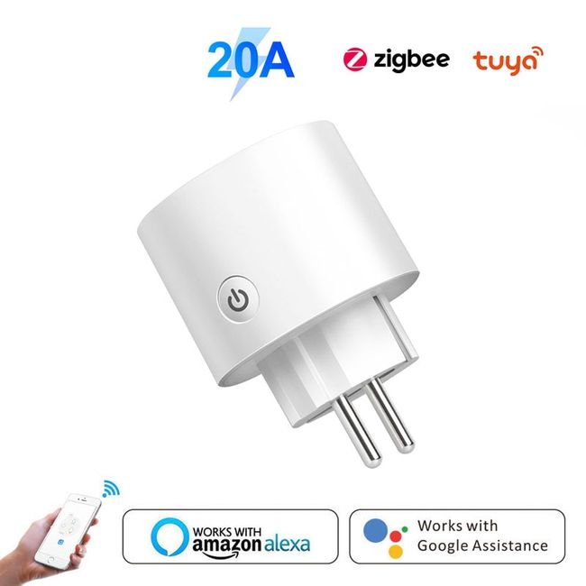 ZigBee Smart Plug Socket Tuya EU Plug 20A 4200W Power Monitor Works With Alexa Google Home Mini Smart Home Automaiton