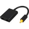 Black Digital SPDIF Optical Audio Splitter 2 Way for Toslink Splitter Adapter 1 Input 2 Output SPDIF Optical Cable Splitters Accessories