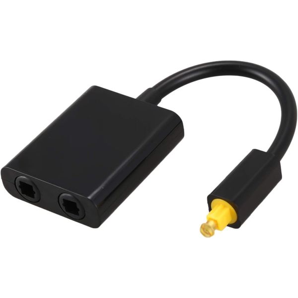 Black Digital SPDIF Optical Audio Splitter 2 Way for Toslink Splitter Adapter 1 Input 2 Output SPDIF Optical Cable Splitters Accessories