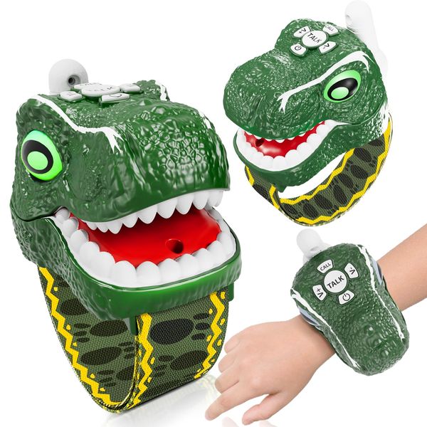 M&LD Dinosaur Walkie Talkies for Kids 3 Channels 3 Miles Long Range Kids Walkie Talkie Toys for Boy Girl Ages 3 4 5 6 7 8 9+ Outdoor Toys Stocking Fillers Kids