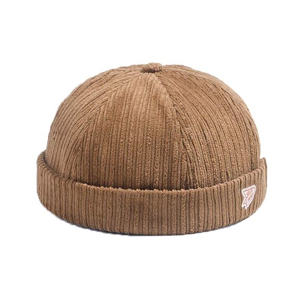 Mens Womens Docker Cap Brimless Hats Beanie Worker Sailor Rolled Cuff Retro Hat with Adjustable
