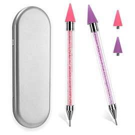 Rhinestone Dual-ended Wax Dotting Pen - White