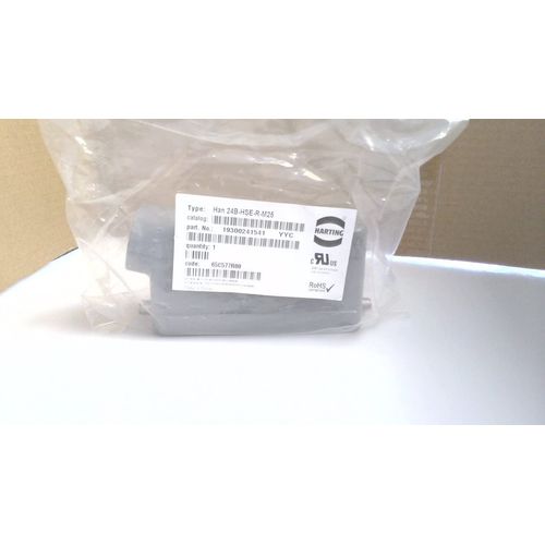 HARTING 19 30 024 1541 Metal; Product Range:HAN B Series; Cable EXIT Angle:90 ; Connector Body Material:Aluminium Body; for USE with:HAN 24B Inserts & Bases; Locking Type:1 Lever; Rectangular SHEL