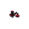 Gibson Home Soho Lounge Square 16-Piece Dinnerware SetnRed