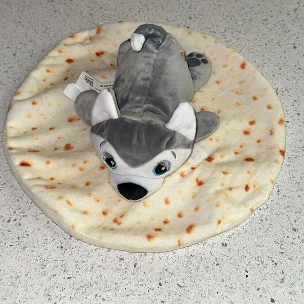 Cutetitos Series 1 Gray Husky Huskito Dog + Burrito Wrap  7" Plush Toy