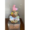 Handmade Floral Flower Arrangement Spring Easter Hanging Basket Bunny Egg Decor