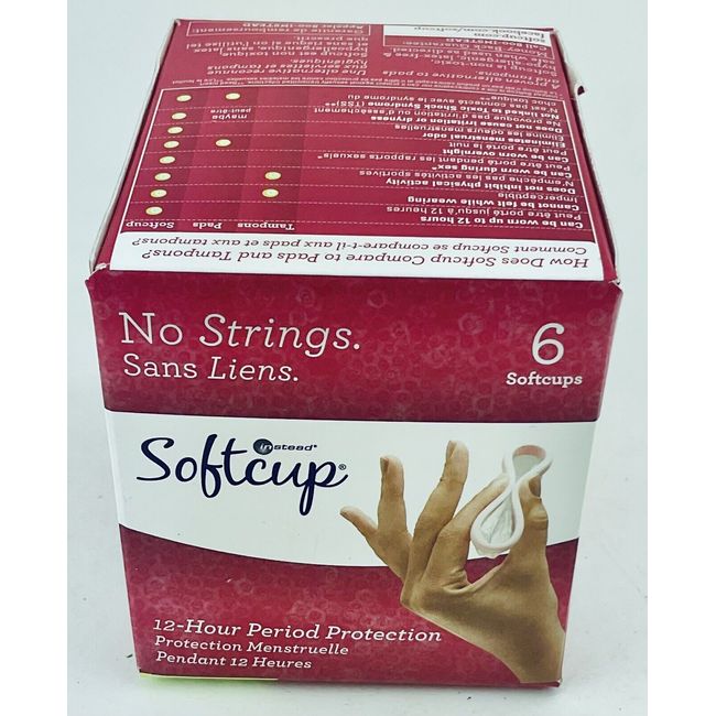 Softcup Menstrual Cup 6 Count 12 hr Eliminates Odor