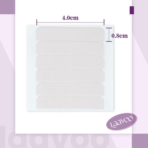 LaaVoo Hair Tapes for Extensions 60 Pcs Double Sided Adhesive Tape Hair Extensions Glue Strips Tape for Hair Extensions 4 x 0.8cm